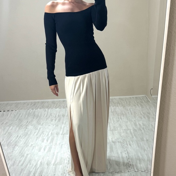 NWT Meshki Drop Waist Knit Pleated Dress - Picture 8 of 12